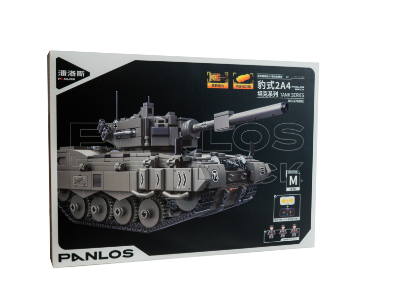 Nuotoliu valdomas konstruktorius vaikams tankas Leopard iš priekio