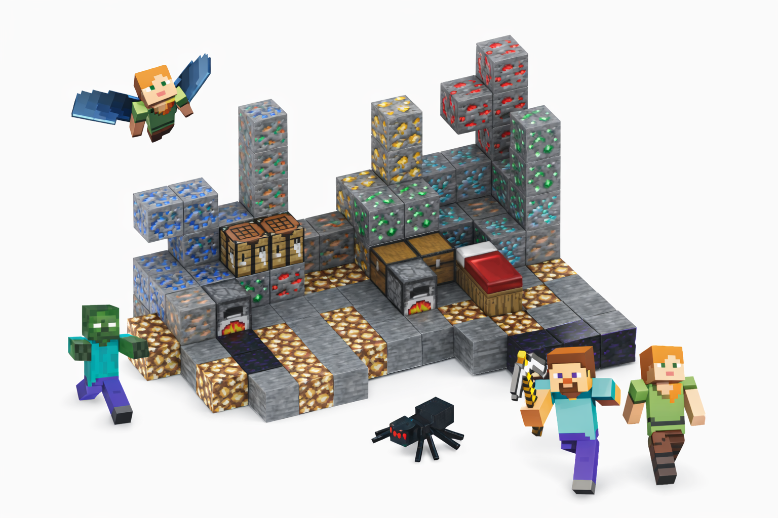 Magnetinis kaladėlių konstruktorius (128 dalių)