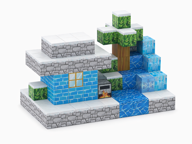 Magnetinis kaladėlių konstruktorius (110 dalių)