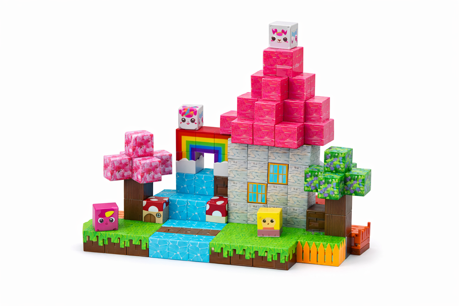 Magnetinis kaladėlių konstruktorius (100 kūbelių)