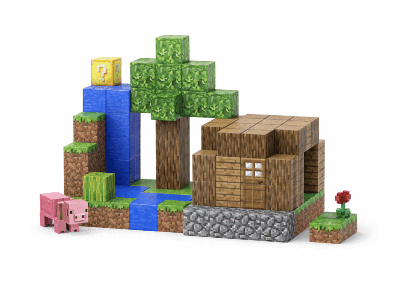 Magnetinis kaladėlių konstruktorius (107 dalių)